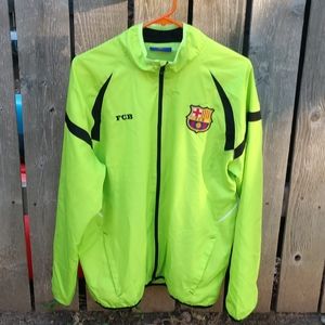 Barcelona Soccer Jacket M Green/Black High Visibility FCB